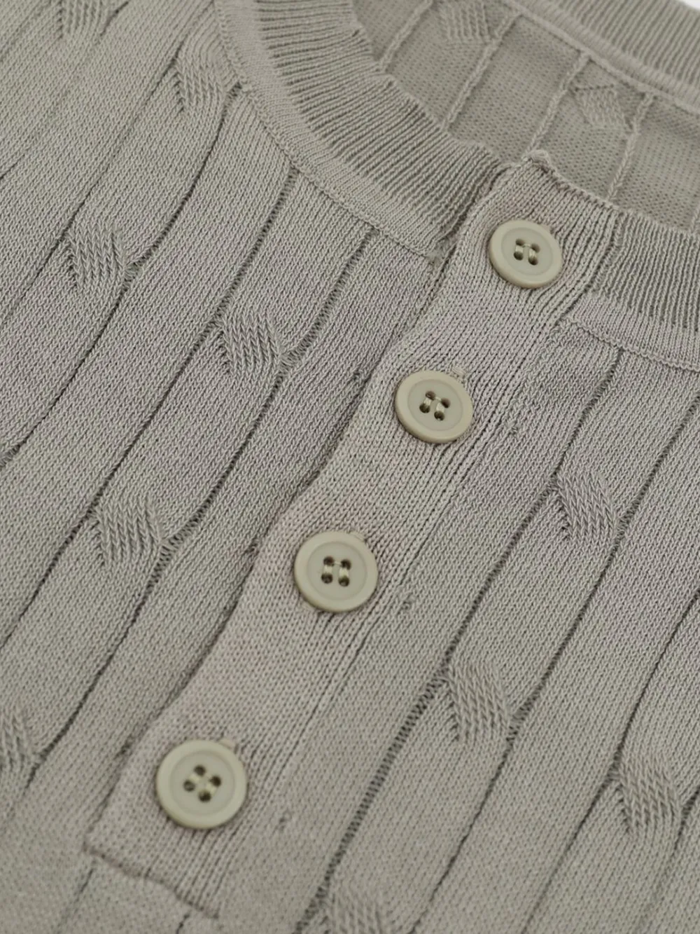 Men's Casual Knit Button Henley T-Shirt with Textured Pattern, image 12