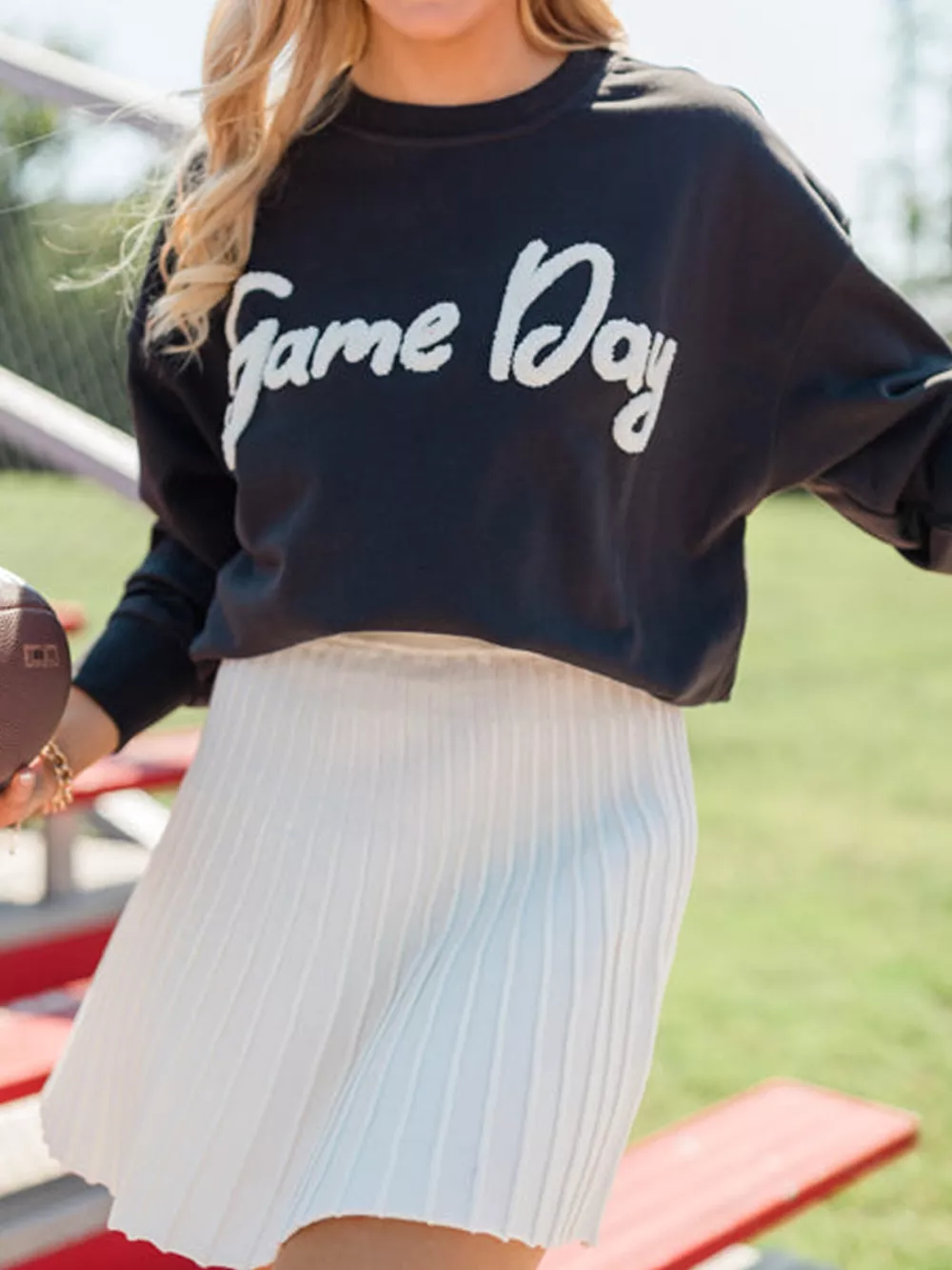 Chenille Game Day Drop Shoulder Sweatshirt