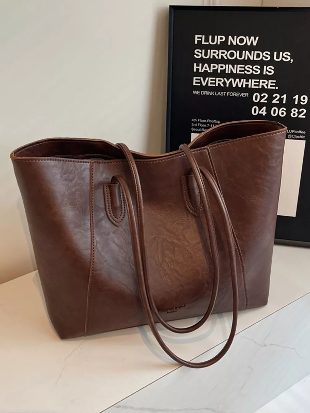 Classic Leather Tote Bag, image 9