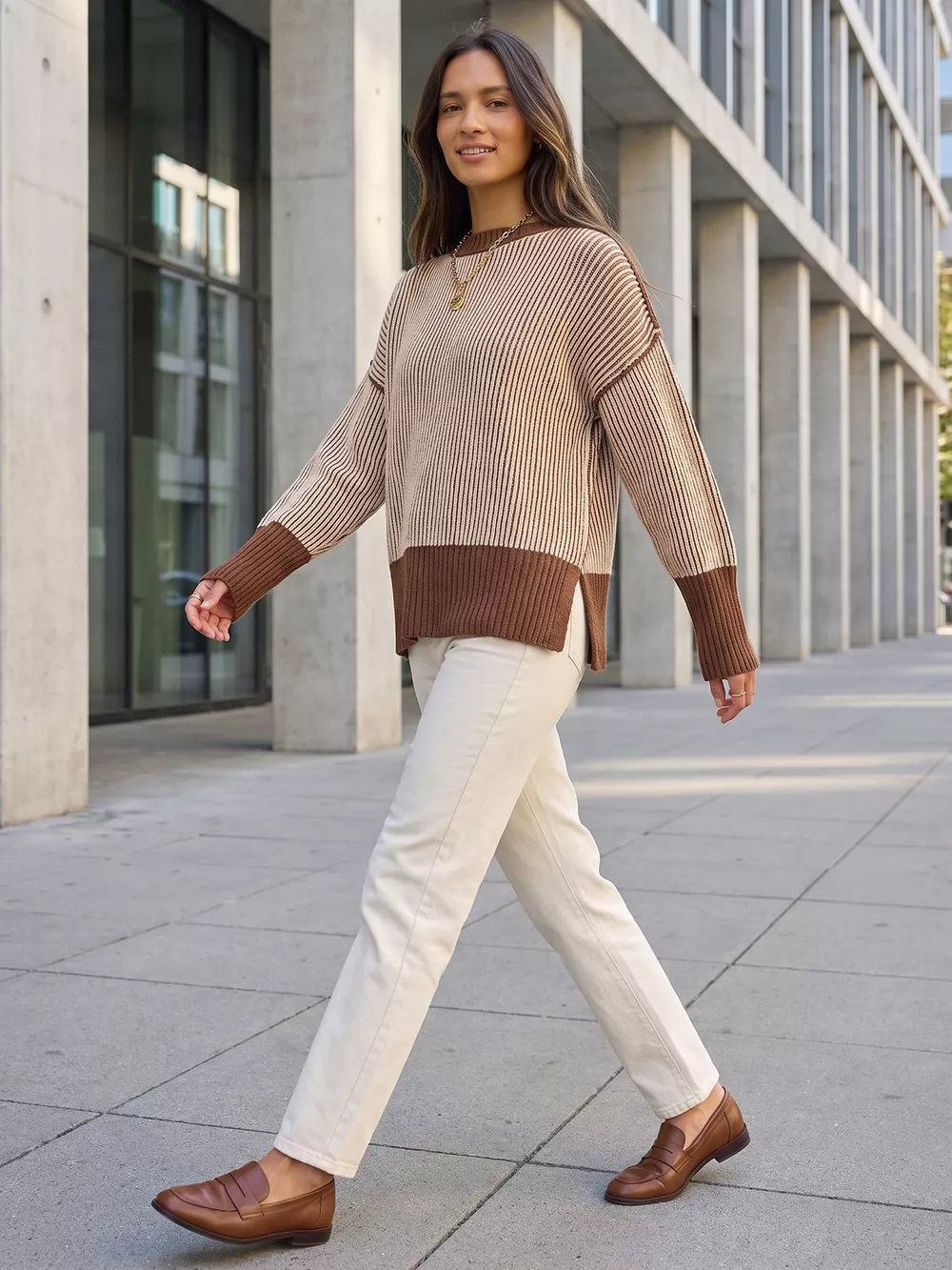 Ribbed Knit Side Slit Sweater, image 6