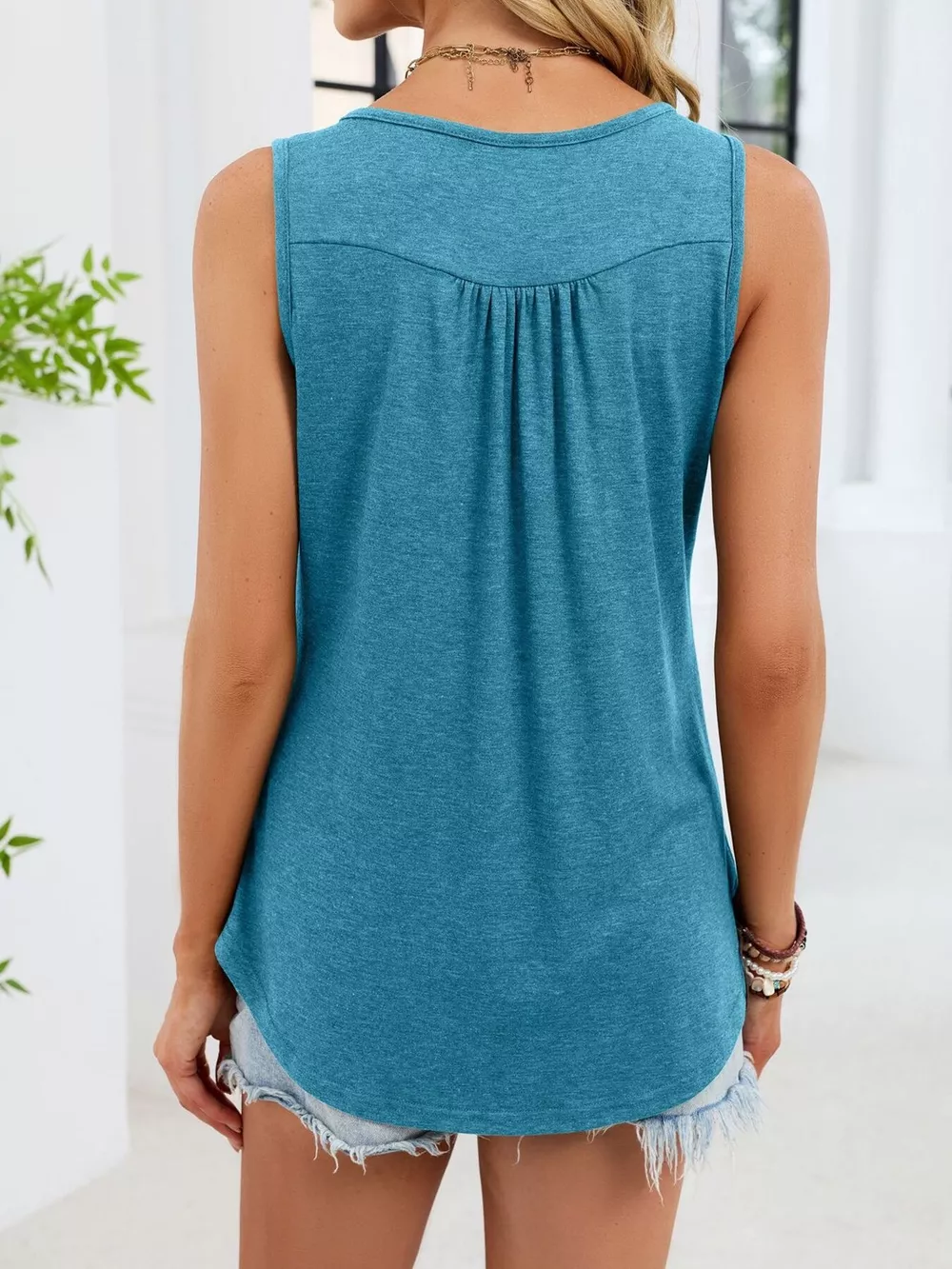 Button Detail Round Neck Tank, image 19