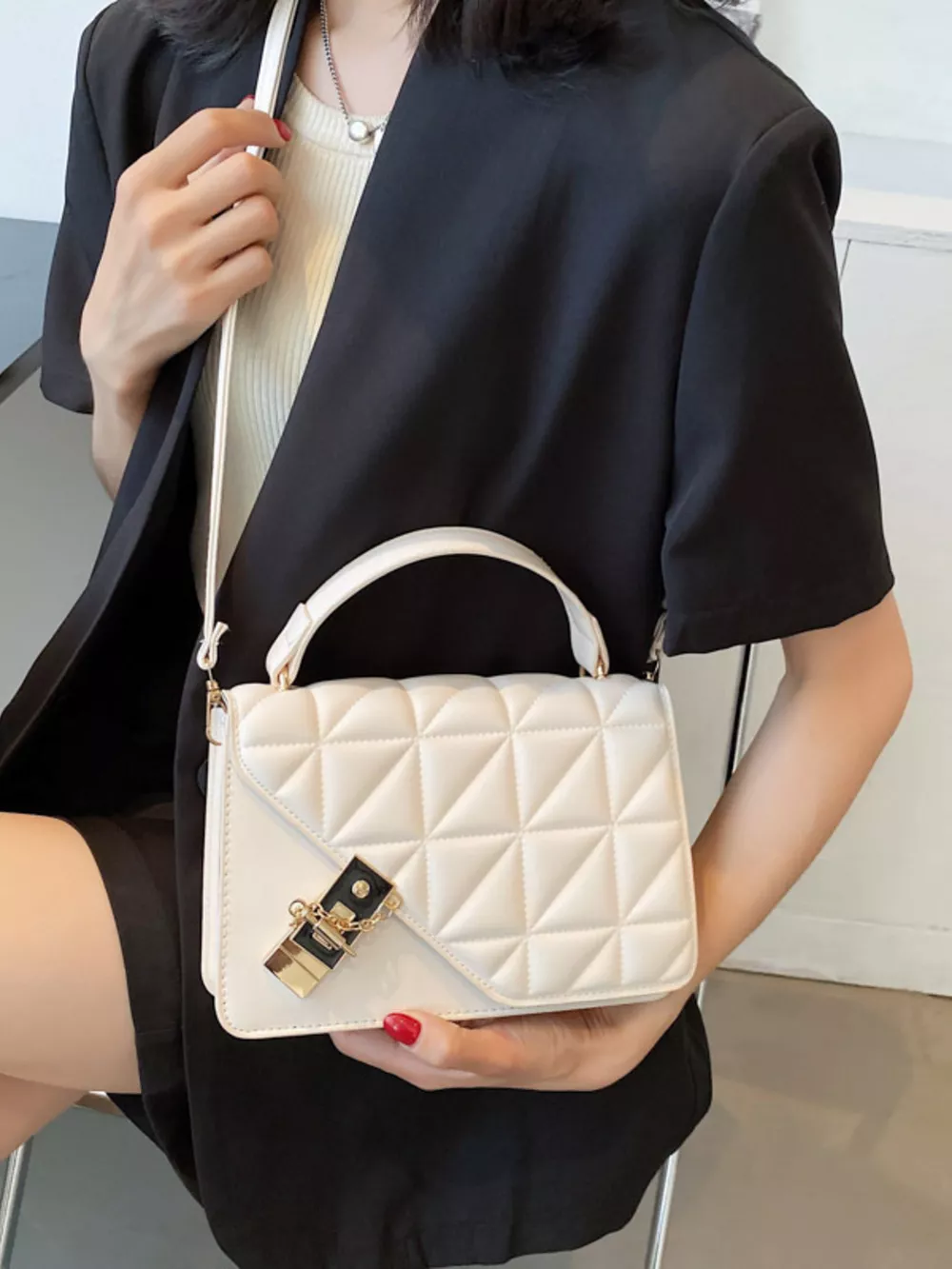 Quilted Flap Crossbody Bag, image 9