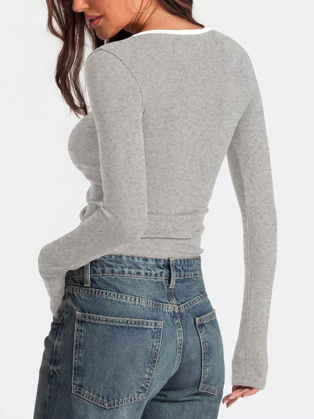 Scoop Neck Long Sleeve T-Shirt, image 15