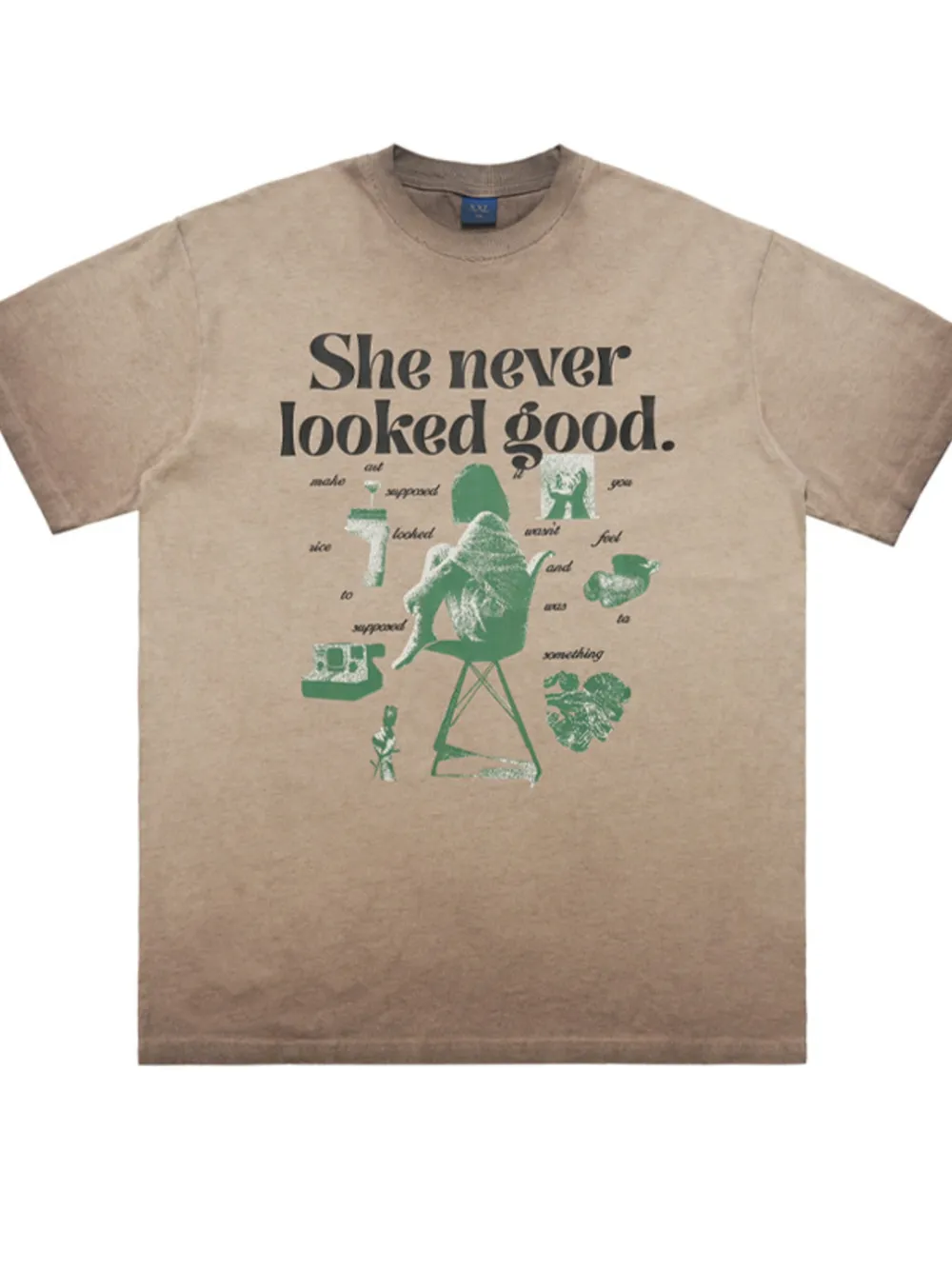 Men's Vintage Graphic Round Neck Oversized T-Shirt, image 6