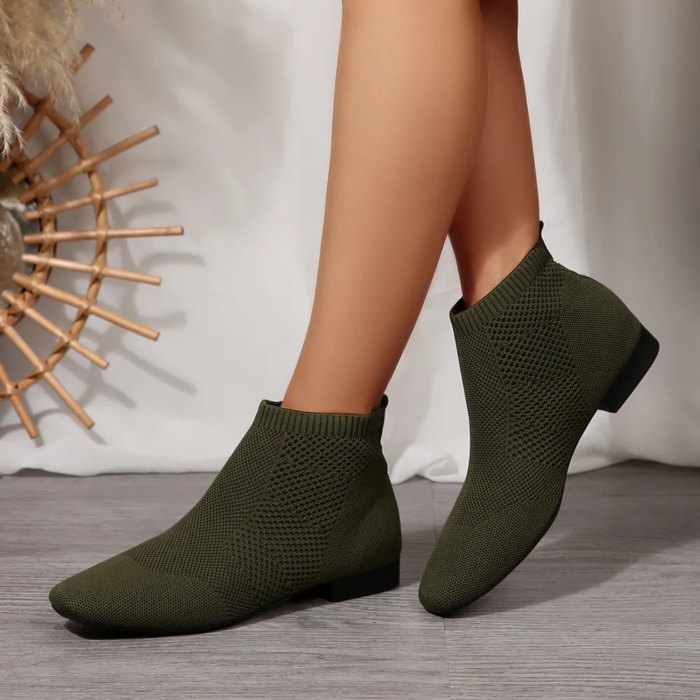 Mesh Knit Ankle Boots with Stretch Comfort Fit, image 11