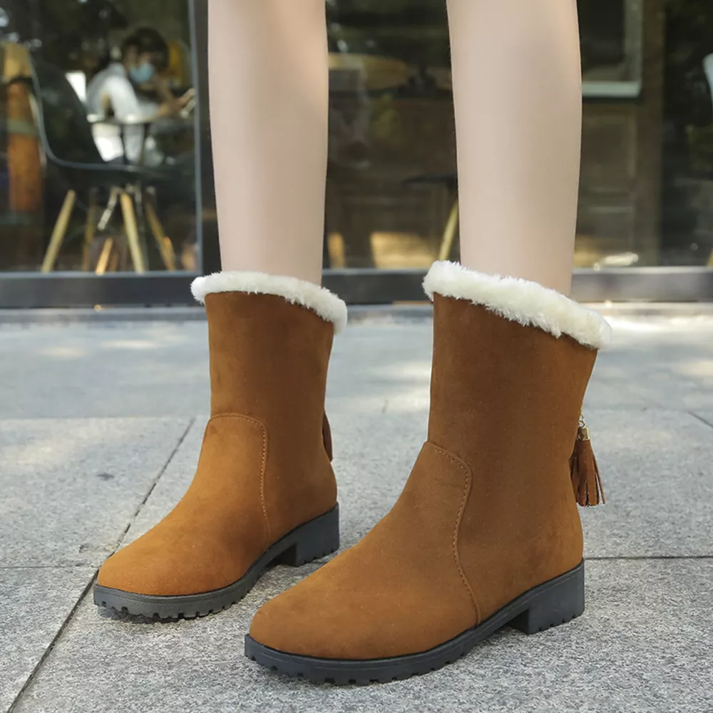Round Toe Plush Lined Boots, image 8
