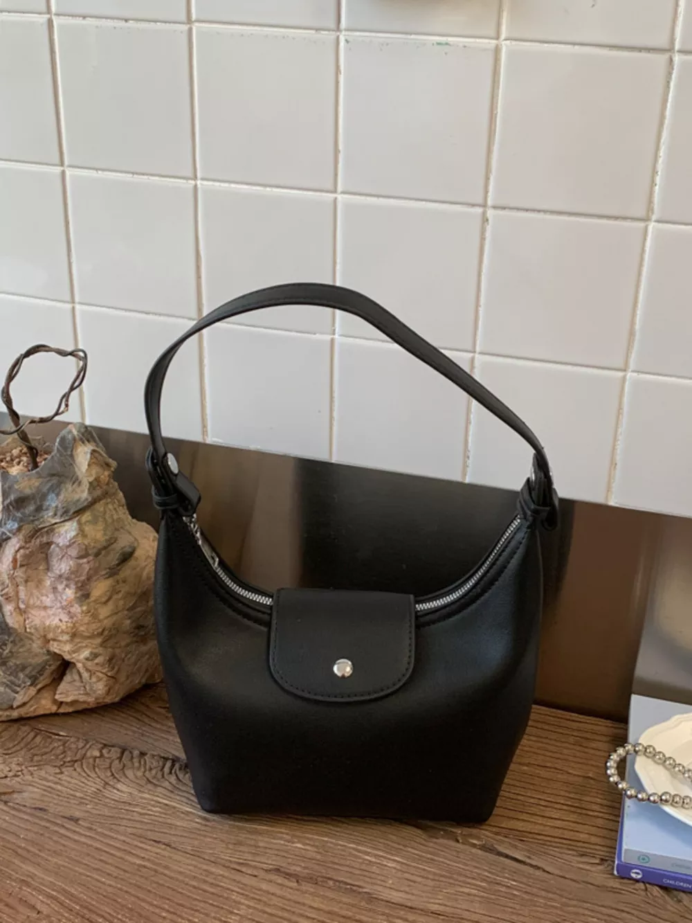 PU Leather Crescent Shoulder Bag, image 6