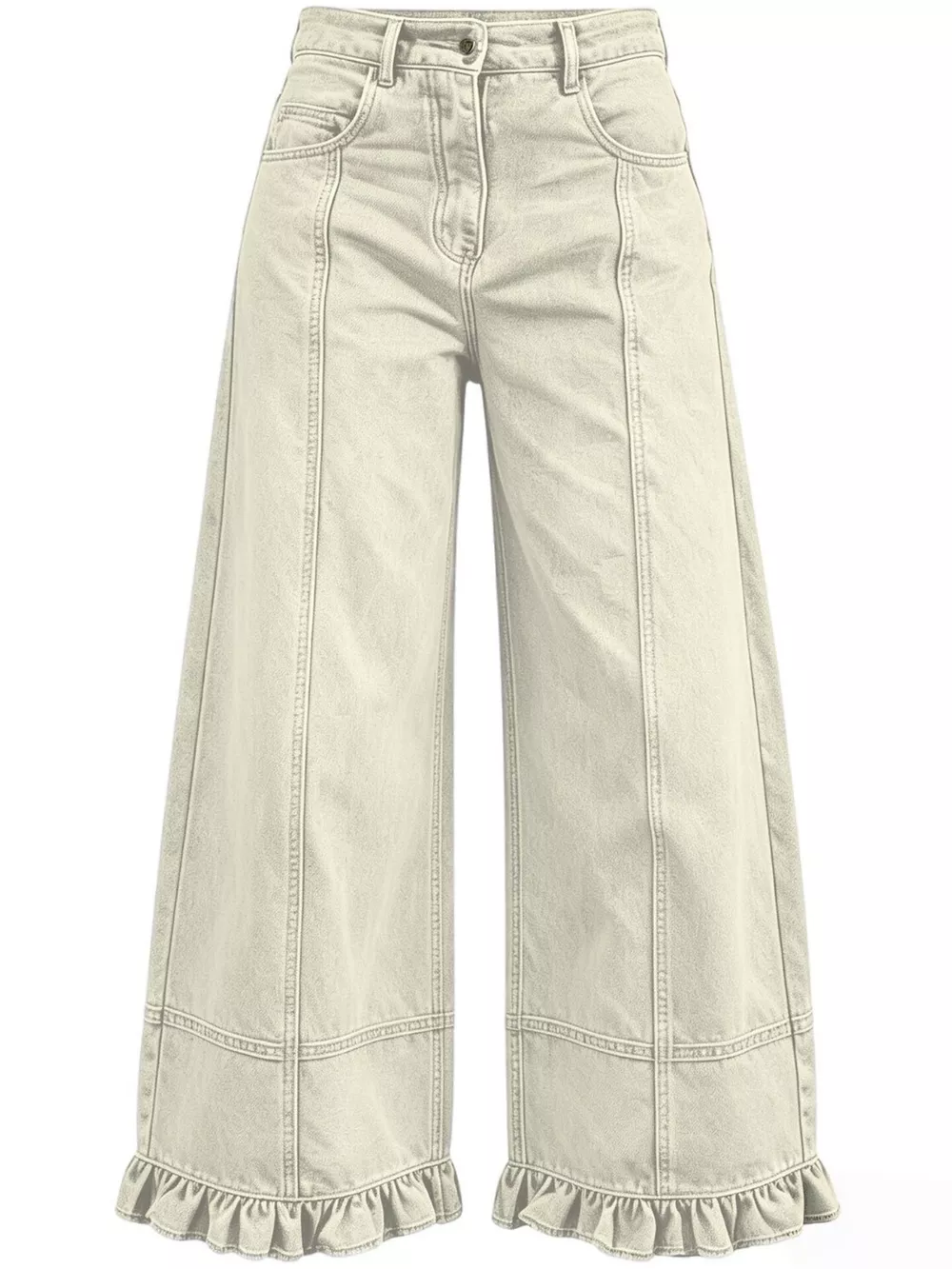 Full Size High-Waisted Wide-Leg Ruffled Hem Jeans Plus Size, image 19