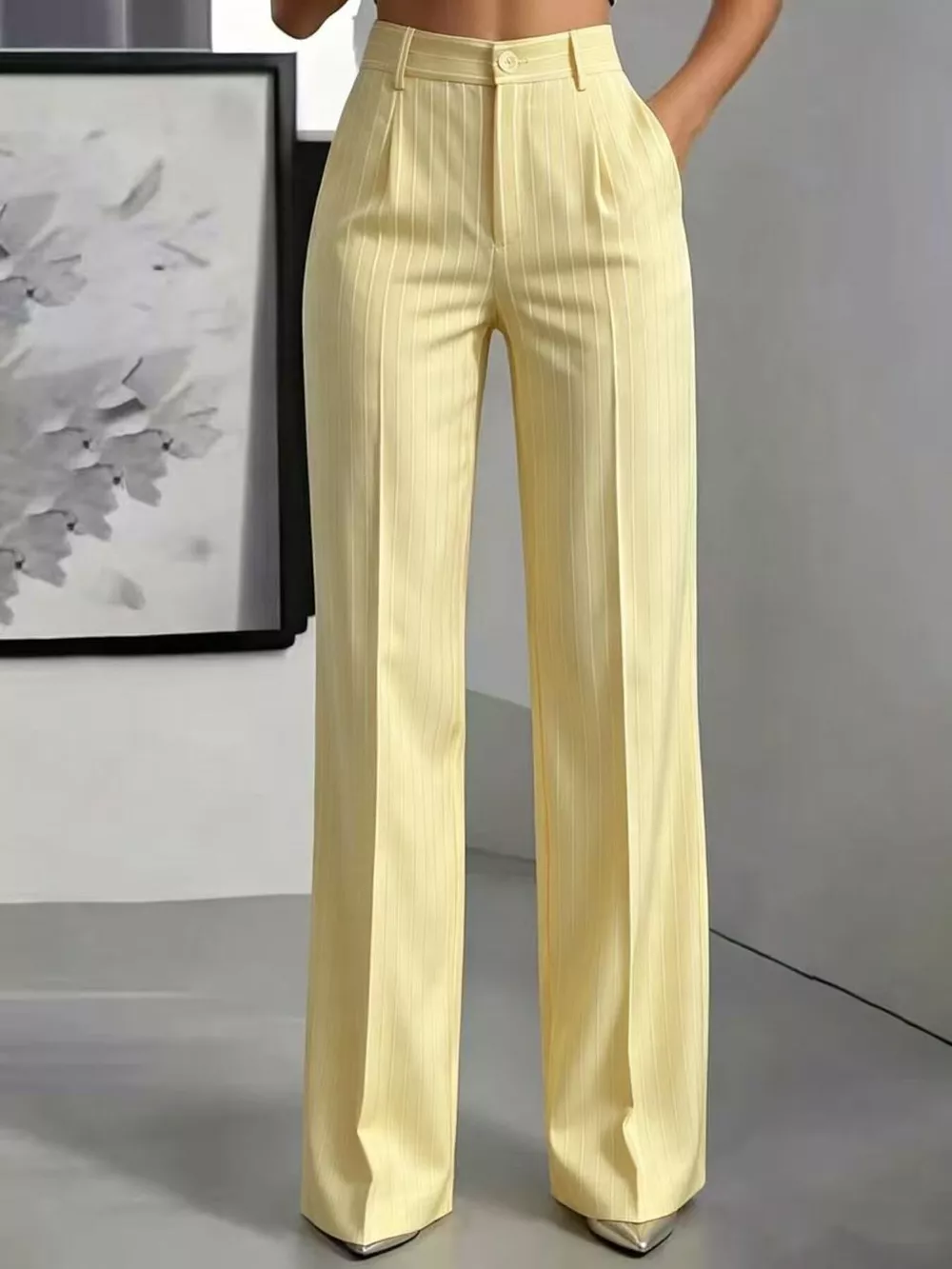 High-Waisted Striped Wide-Leg Pants, image 16