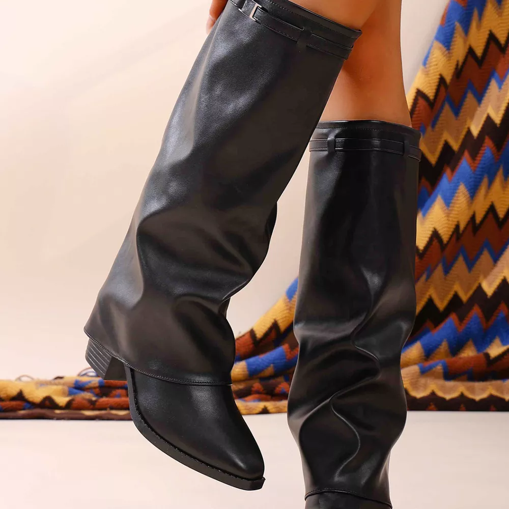 Point Toe Block Heel Boots, image 3