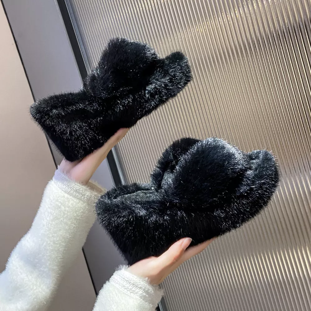 Fluffy Wedge Slippers, image 3