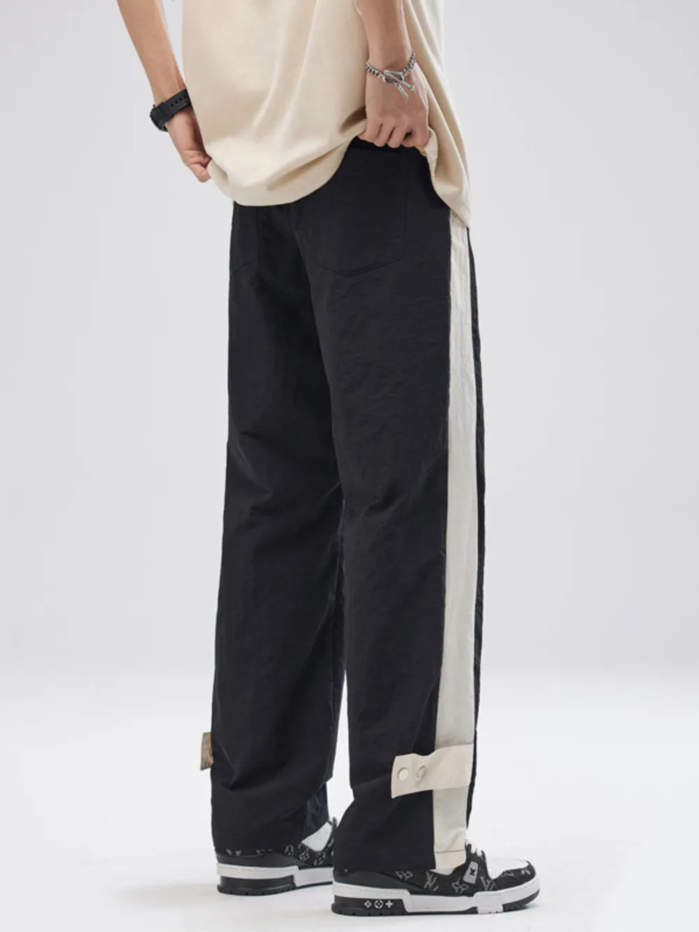 Men's Full Size Side Striped Wide Leg Pants Plus Size, image 5