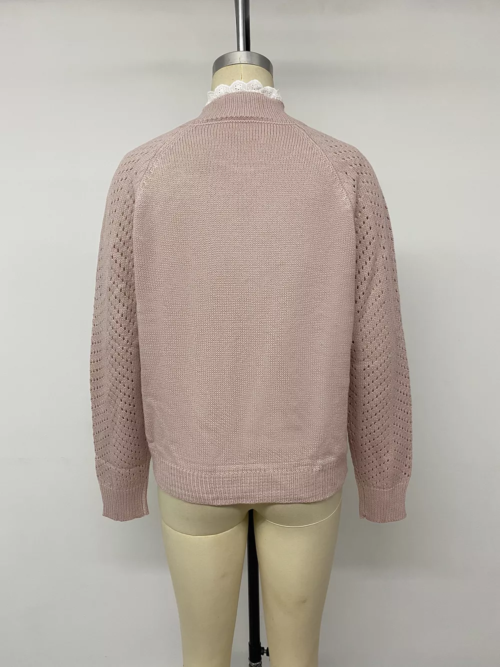 Openwork Mock Neck Sweater, image 13