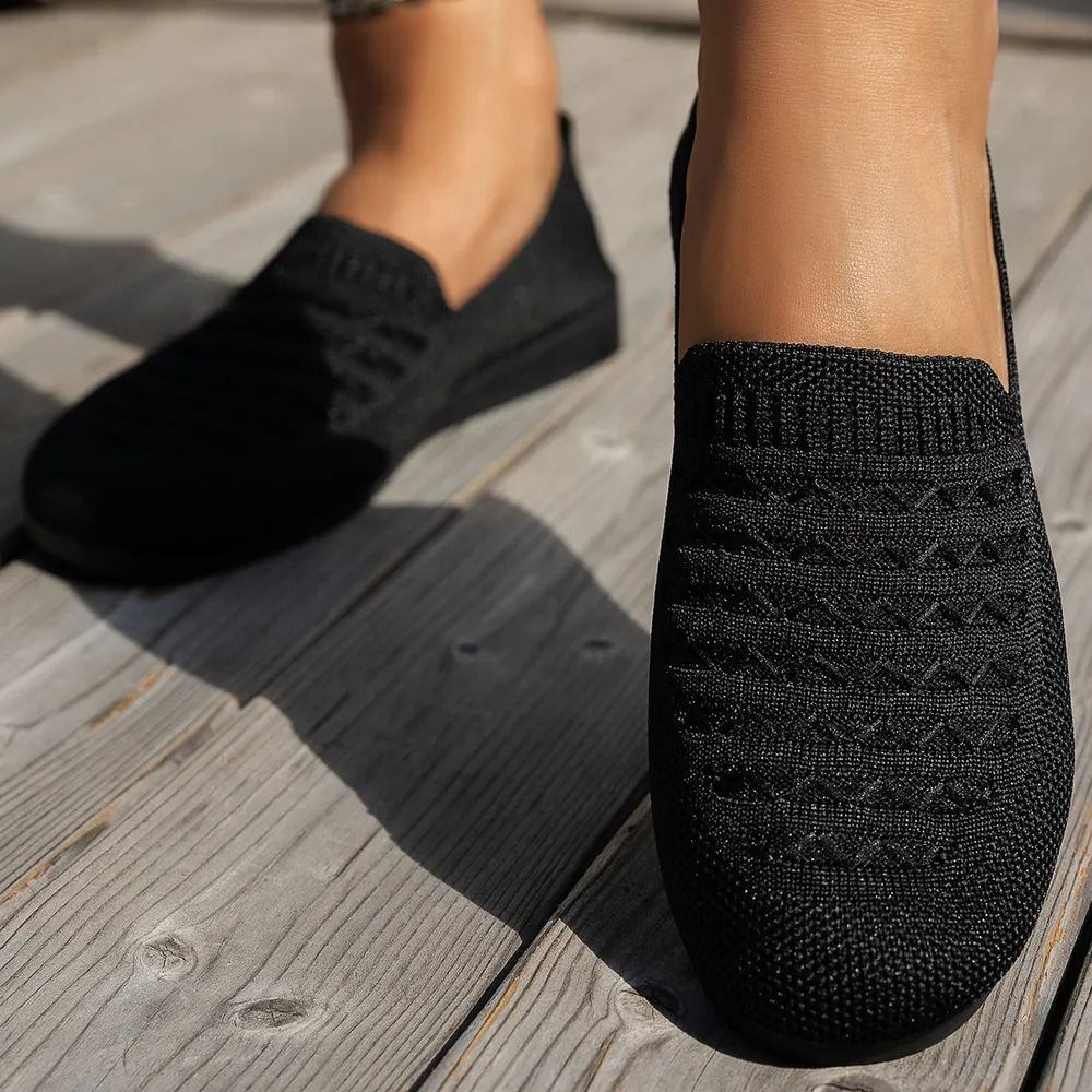 Breathable Knit Slip-On Loafers, image 4