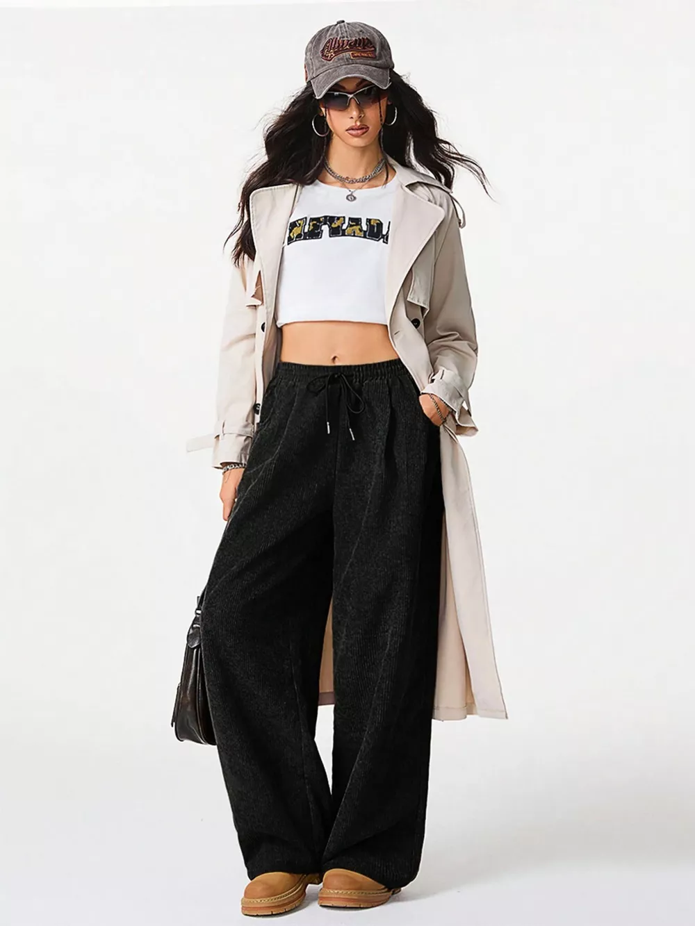 Relaxed Fit Corduroy Pants with Drawstring, image 8