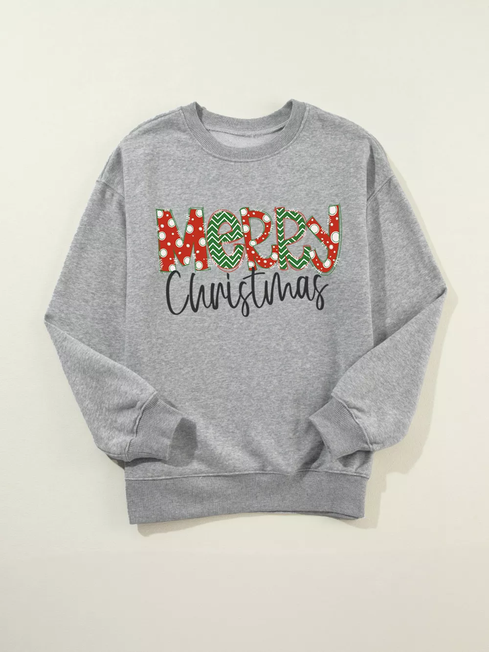 Merry Christmas Festive Letter Print Drop Shoulder Sweatshirt, image 4