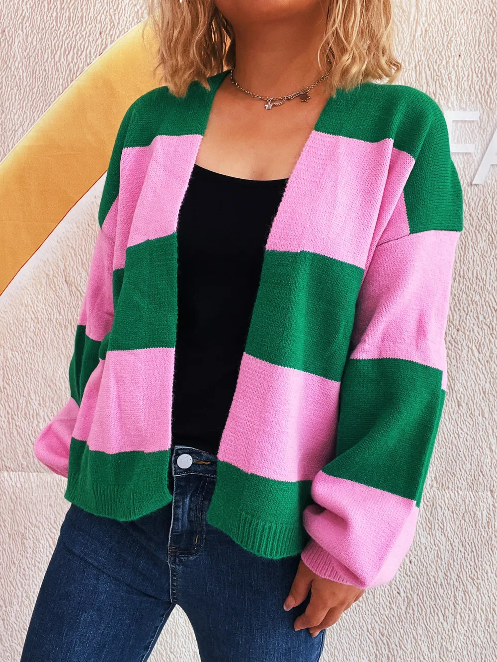 Color Block Open Front Cardigan, image 13