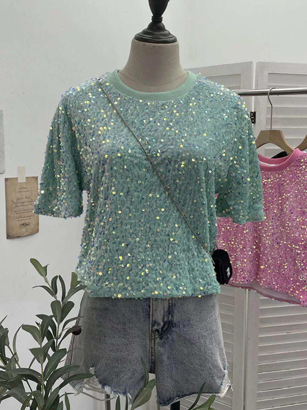 Sequin Short Sleeve T-Shirt, image 9