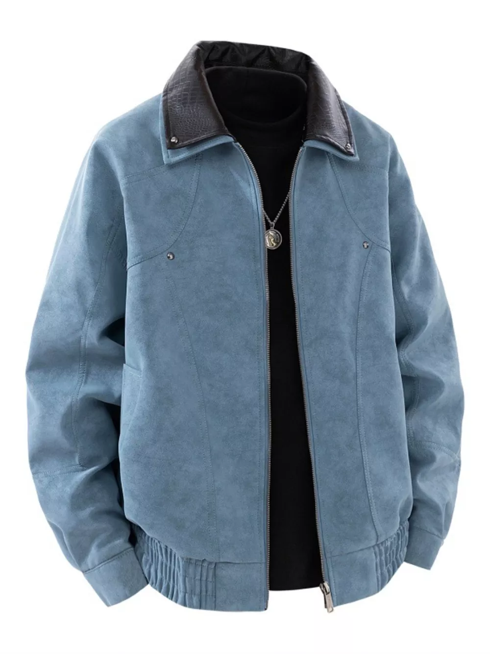 Men's Plus Size Vintage Style Zip Up Bomber Jacket, image 5