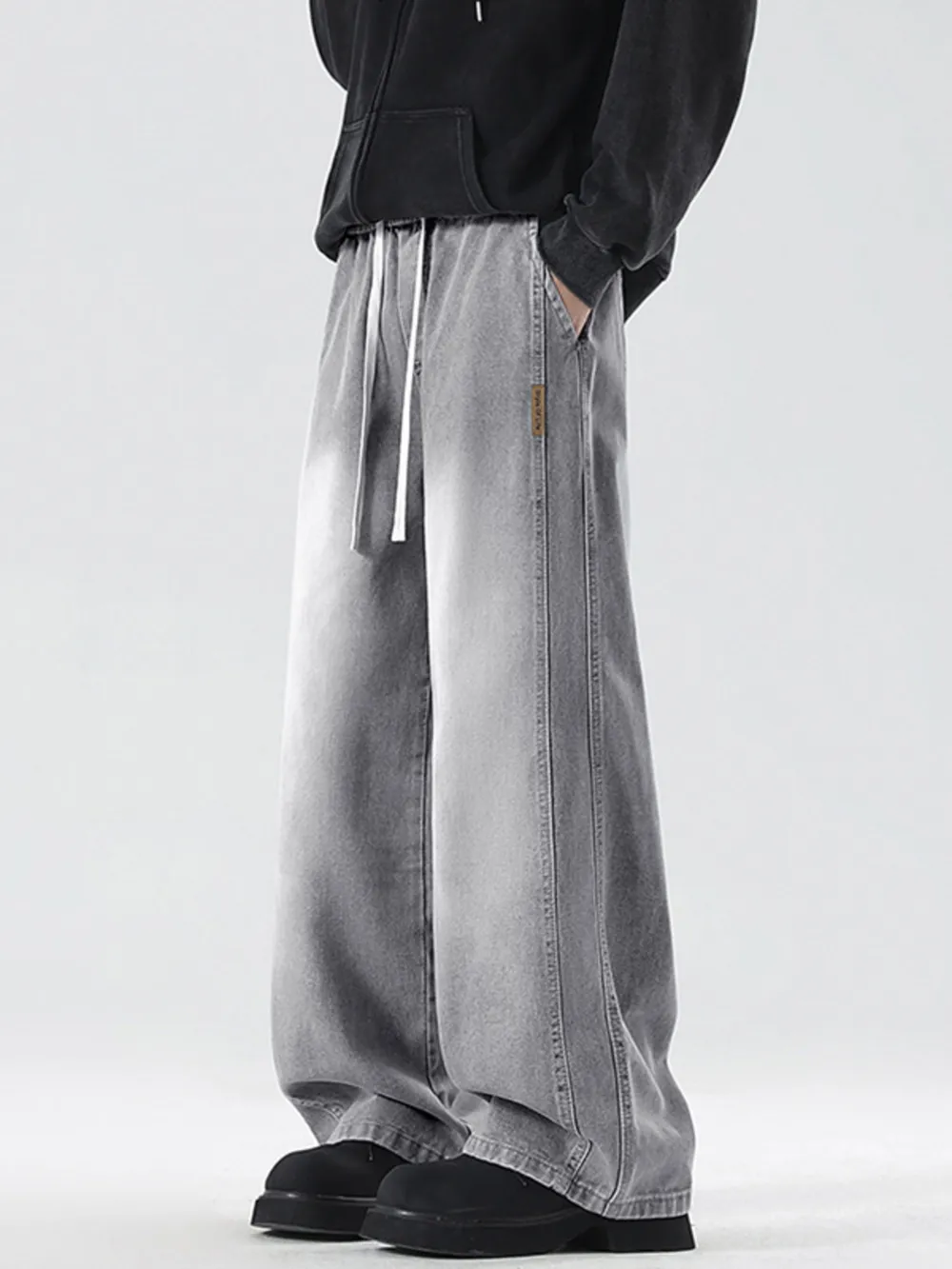 Men's Full Size Wash Wide Leg Jeans Plus Size, image 3