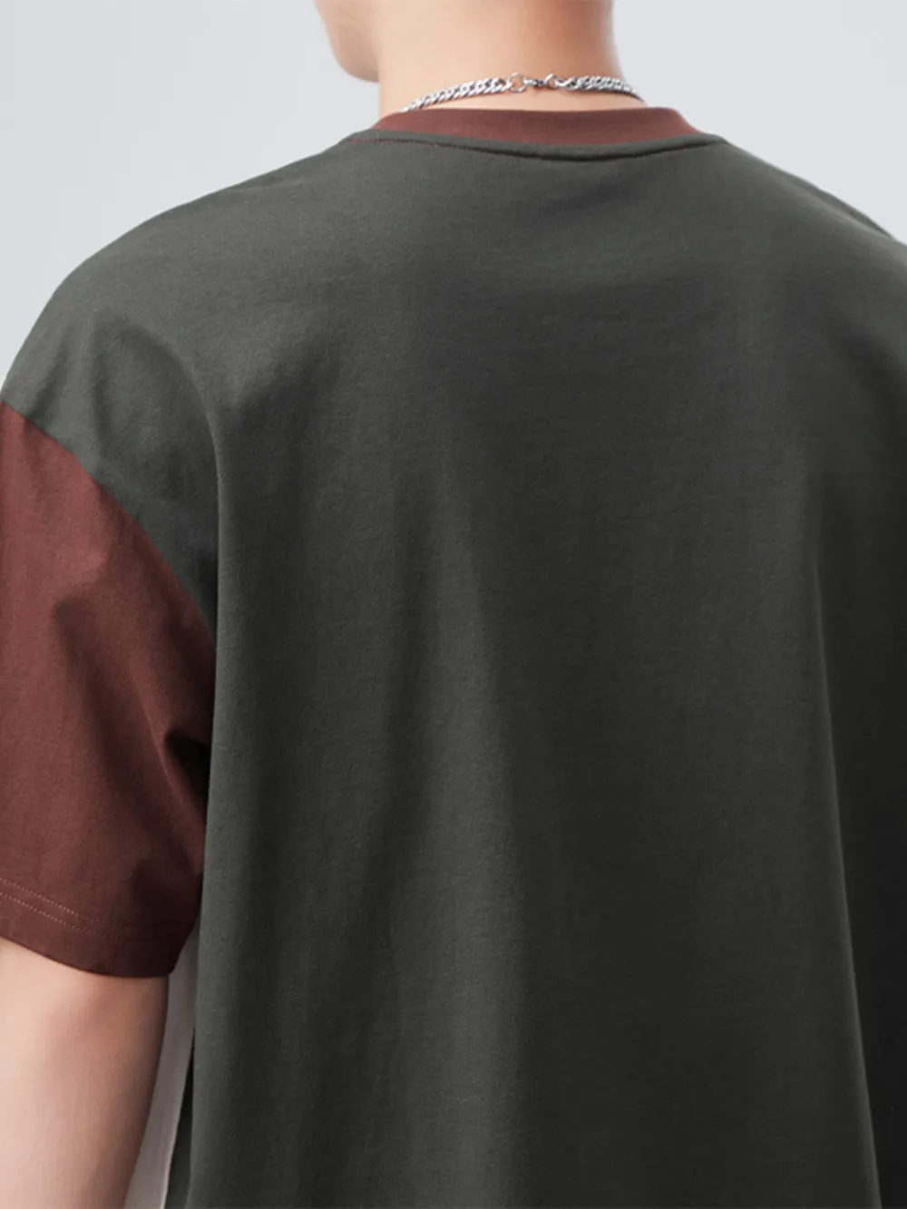 Men's Plus Size Color Block Round Neck Short Sleeve T-Shirt, image 3