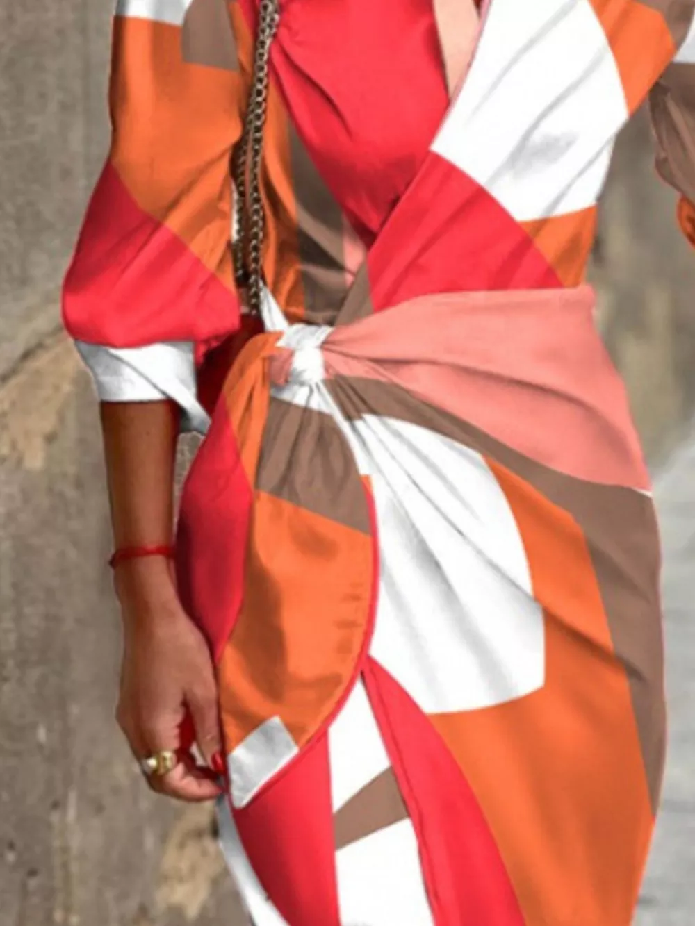 Printed Collared Neck Shirt Dress, image 6