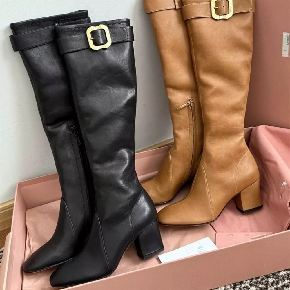 Square Toe Block Heels Boots, image 2