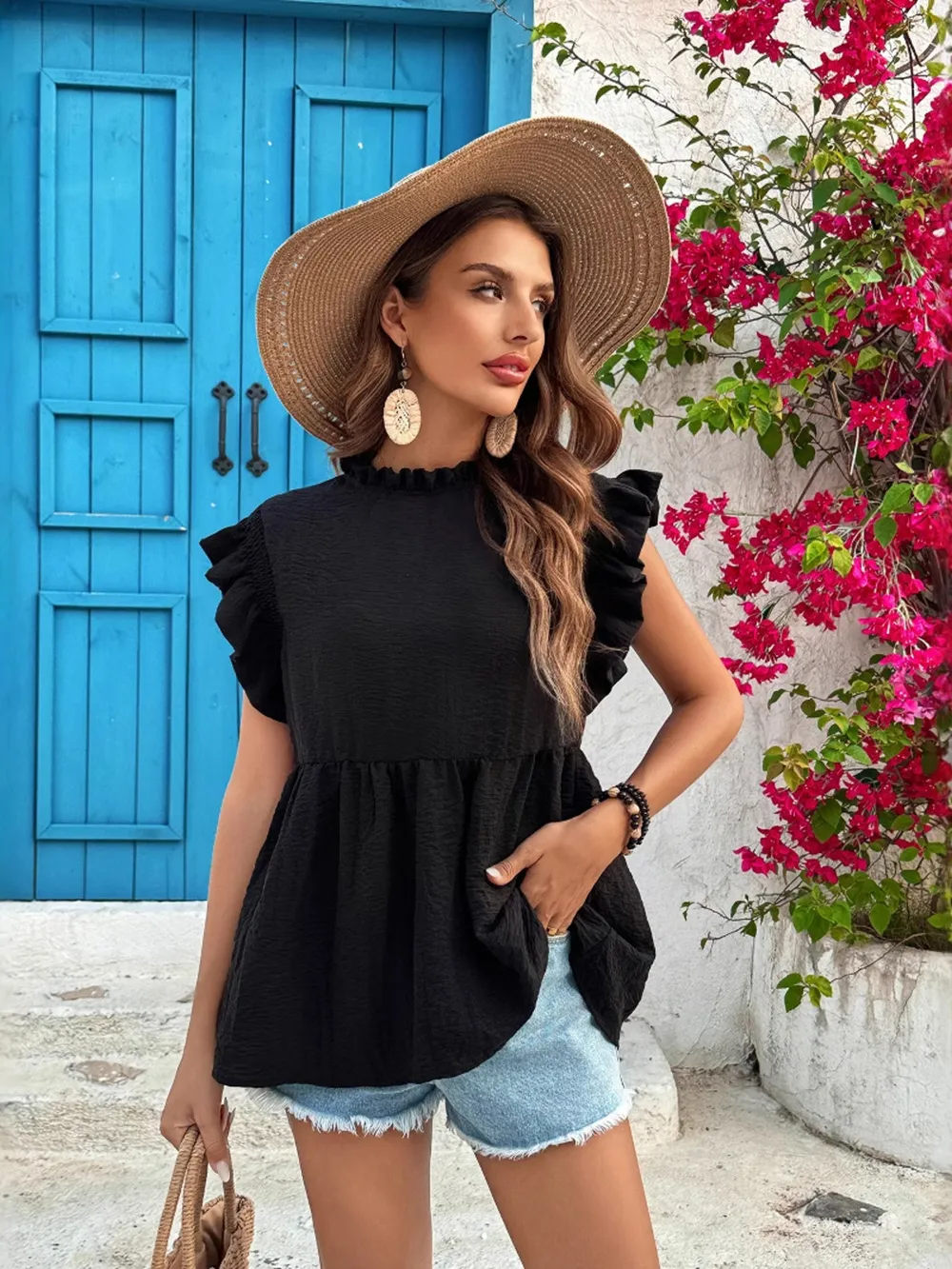 Ruffled Cap Sleeve Blouse, image 7