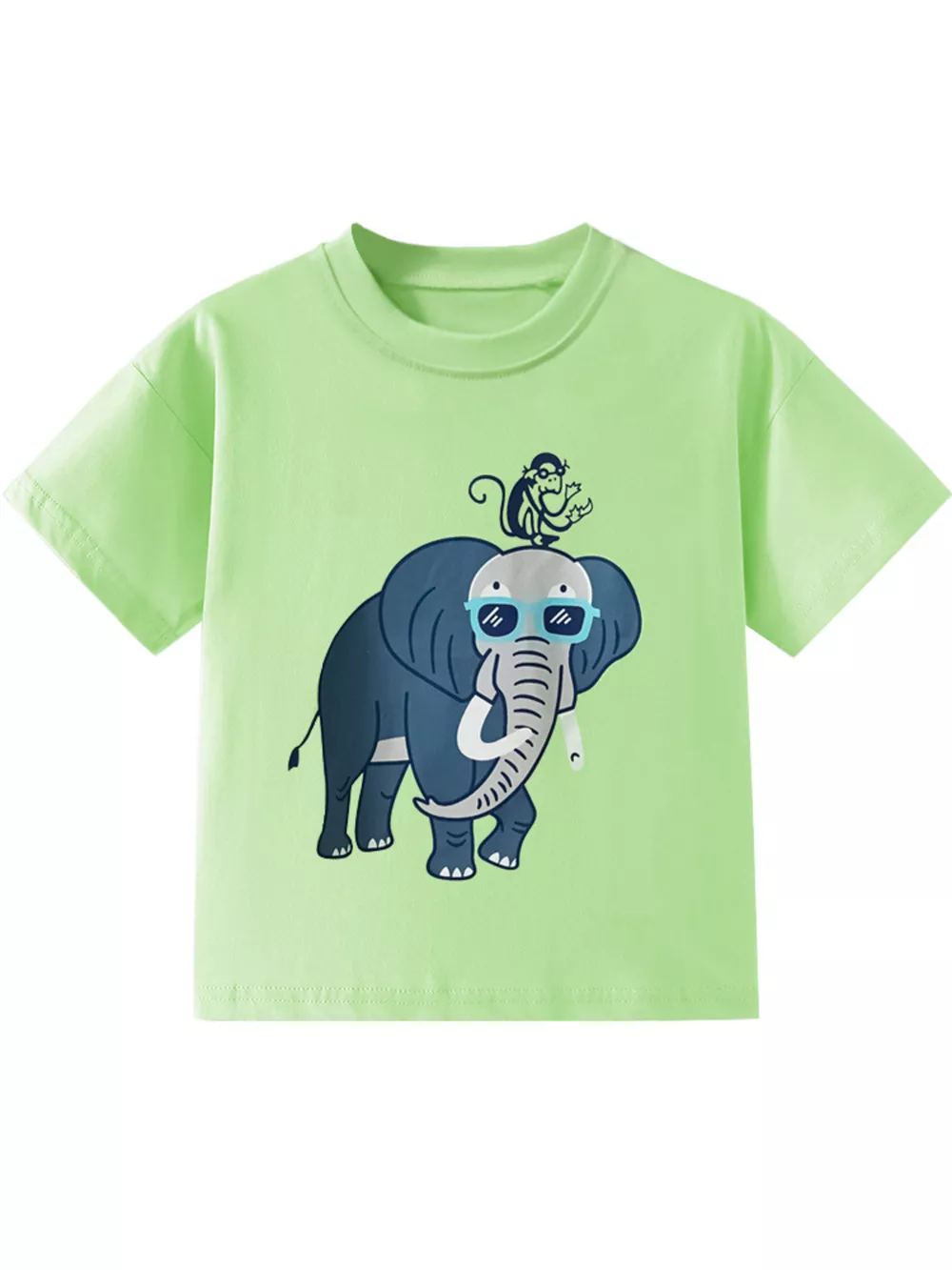 Children's Elephant Graphic Round Neck T-Shirt, image 2