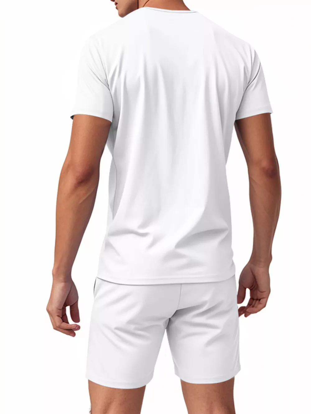 Men's Full Size V-Neck Short Sleeve T-Shirt and Shorts Set Plus Size, image 17