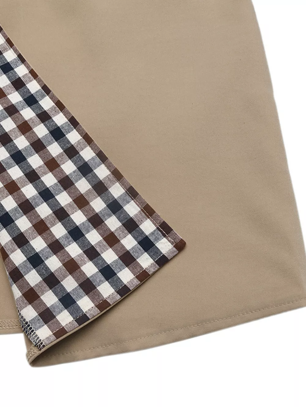 Checkered Lining Button Up Trench Coat, image 9