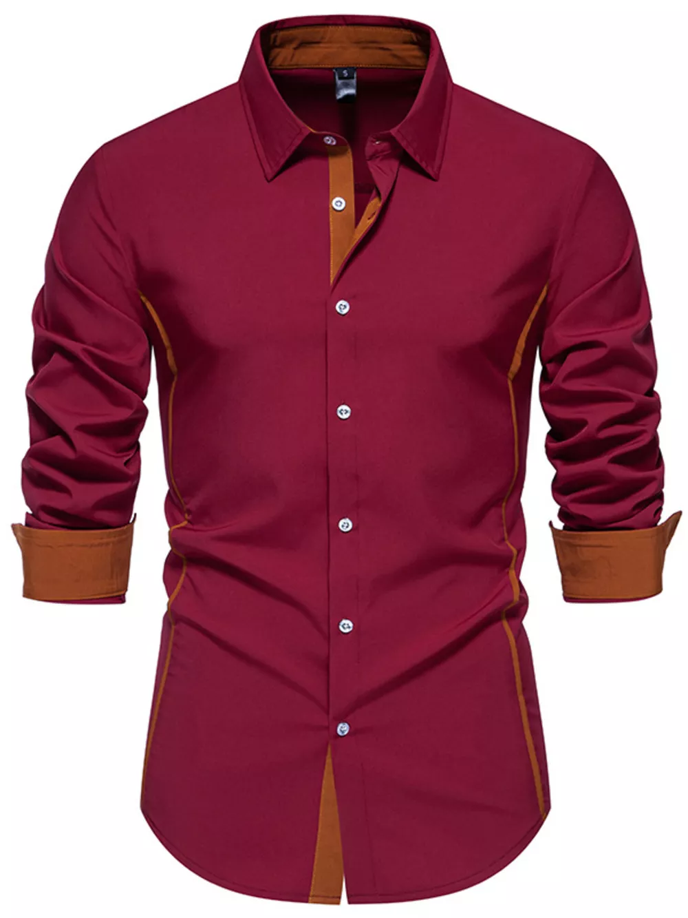 Men's Contrast Trim Button-Down Shirt, image 7