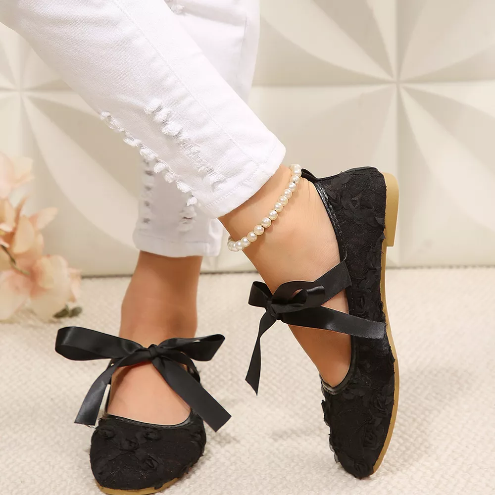 Bow Round Toe Slip-Ons, image 3