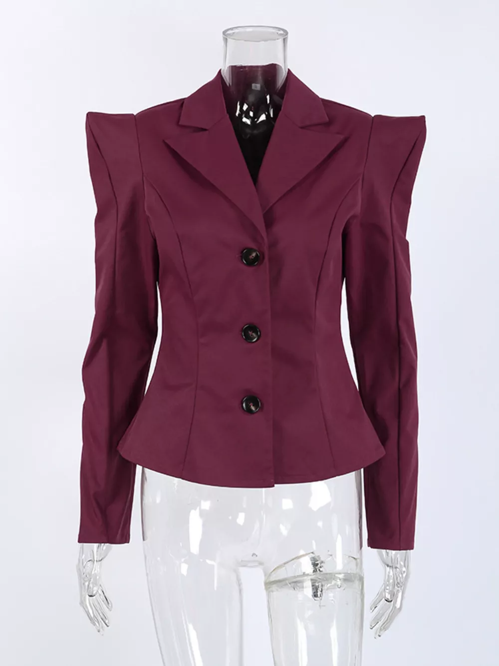 Sharp-Shouldered Tailored Long Sleeve Blazer, image 14