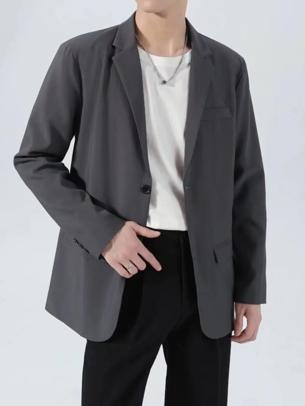 Men's Plus Size Classic Fit Two-Button Blazer, image 7