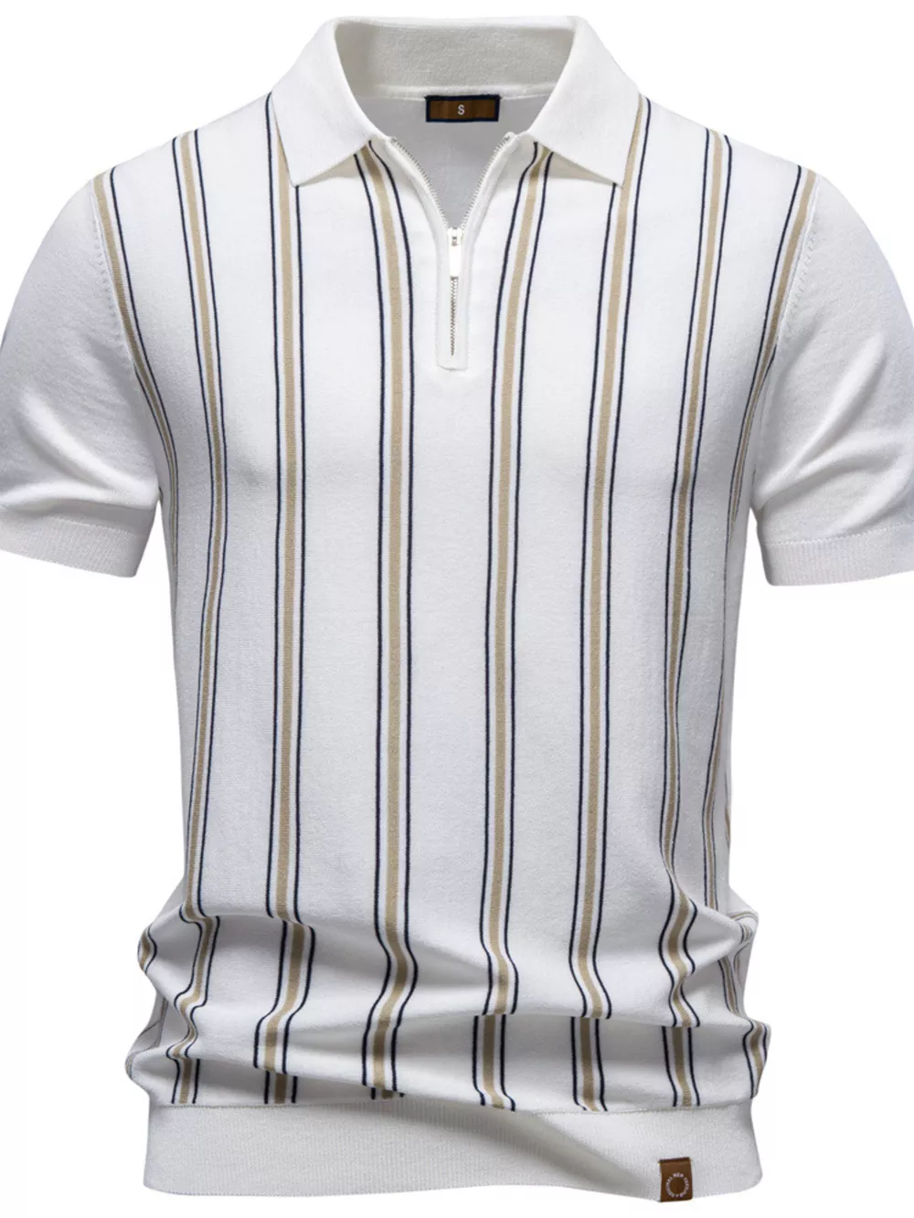 Men's Striped Short Sleeve Polo
