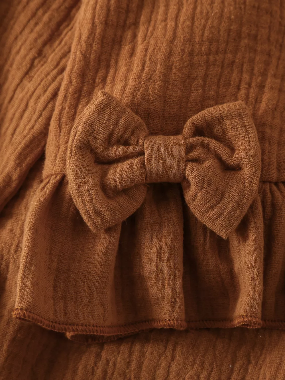 Children's Ruffle Trim Bow Decor Baby Set, image 4