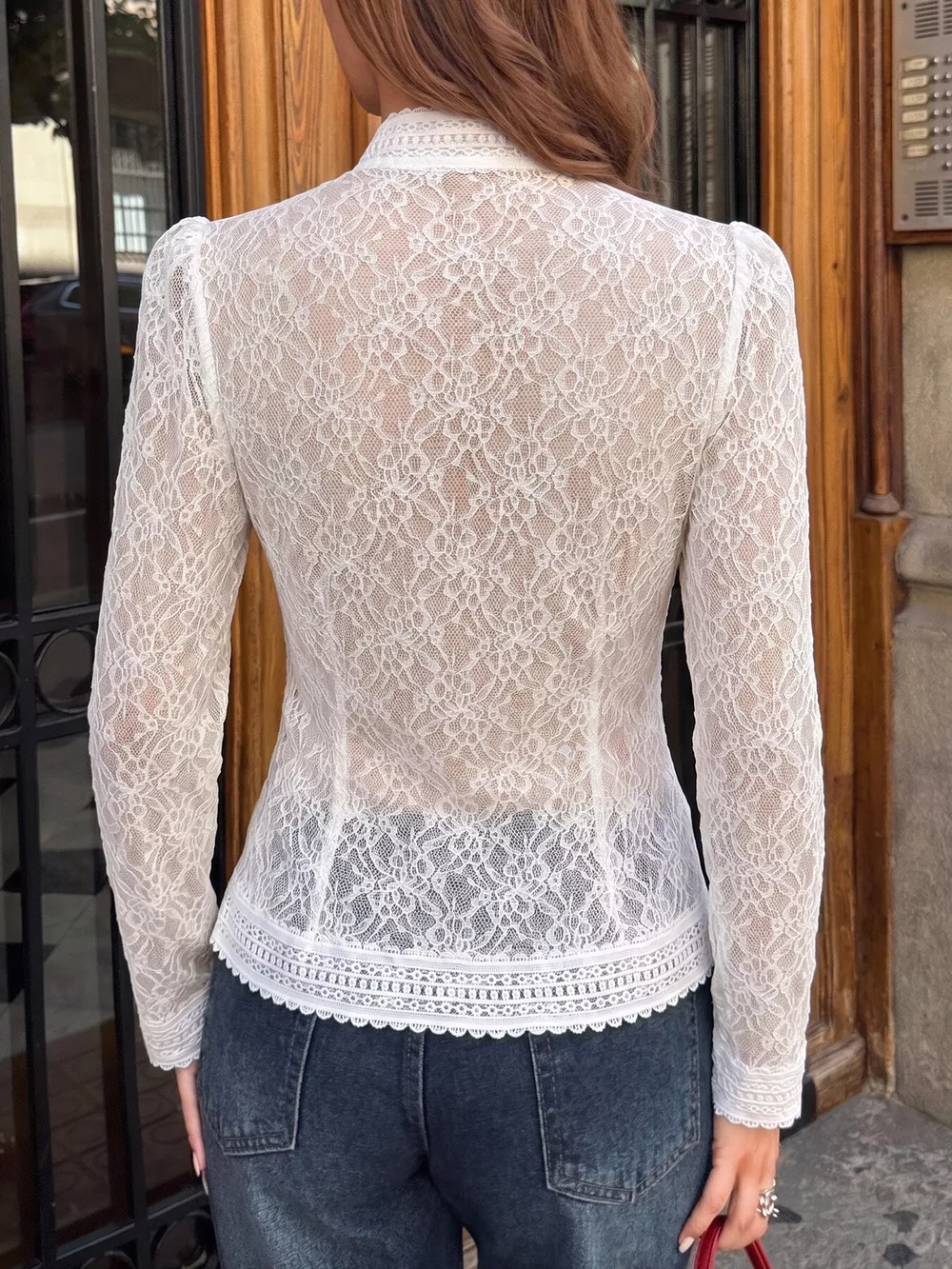 Lace Chinese Style Button Shirt, image 5