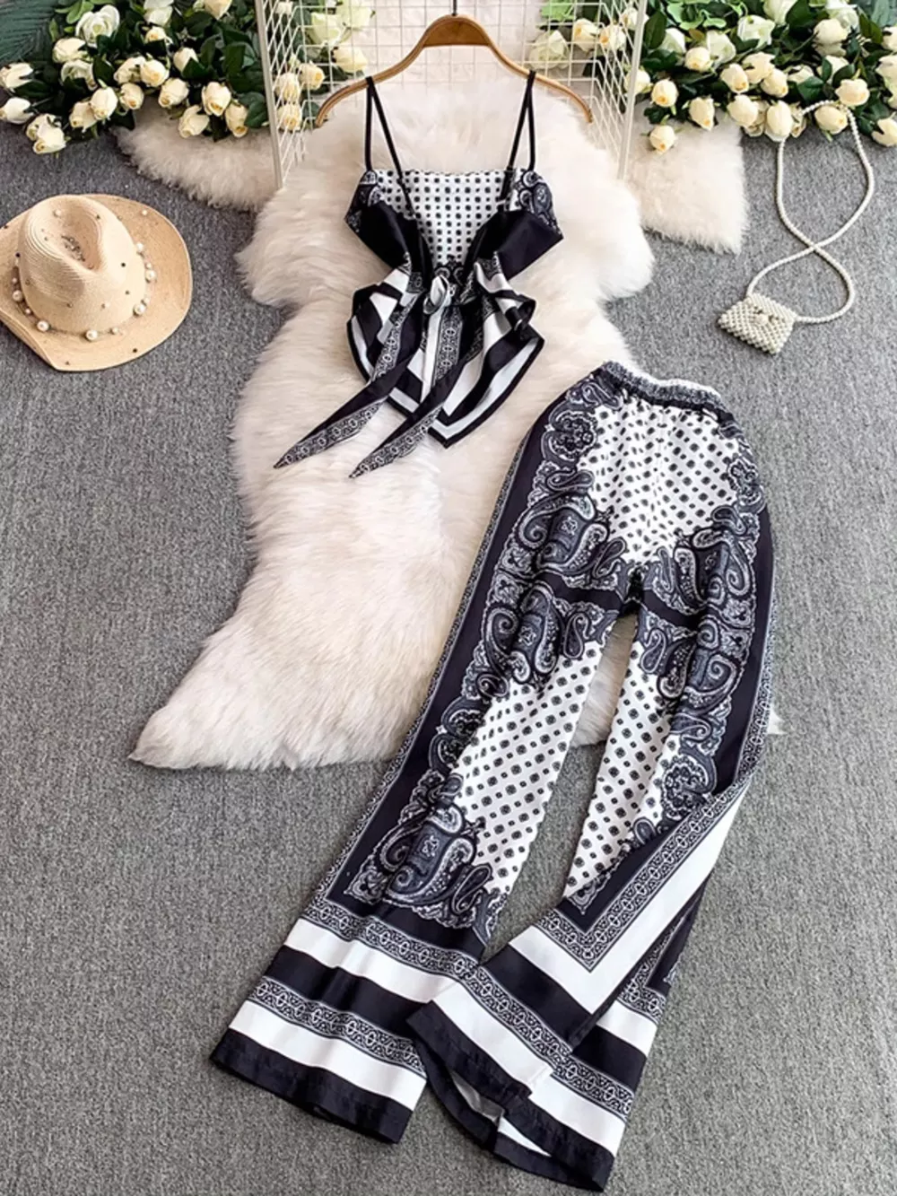 Tie Back Printed Cami and Pants Set, image 17