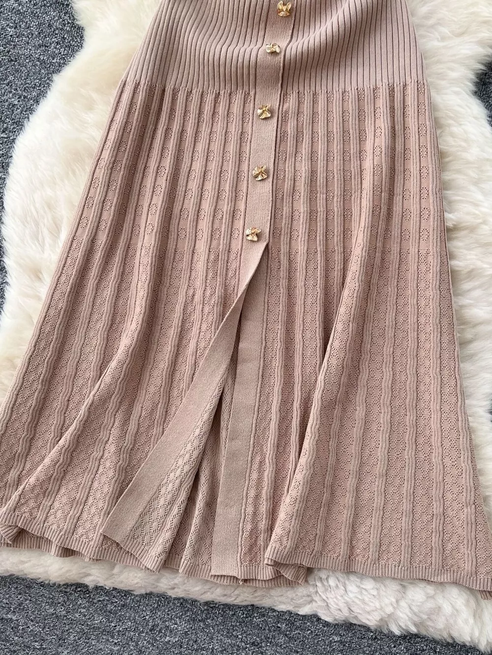 Button Front Short Sleeve Knit Dress, image 11