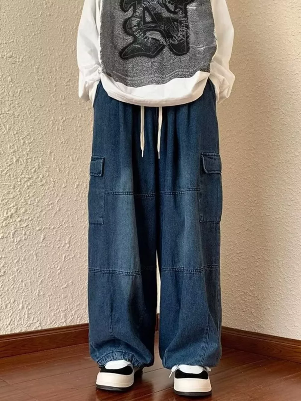 Men's Full Size Loose Fit Cargo Jeans Plus Size, image 2