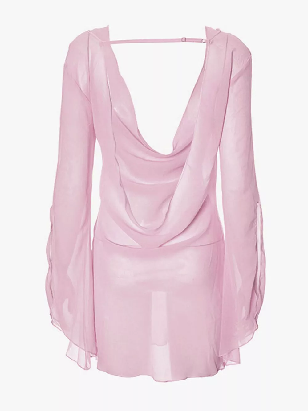 Sheer Chiffon Plunge Mini Dress, image 18