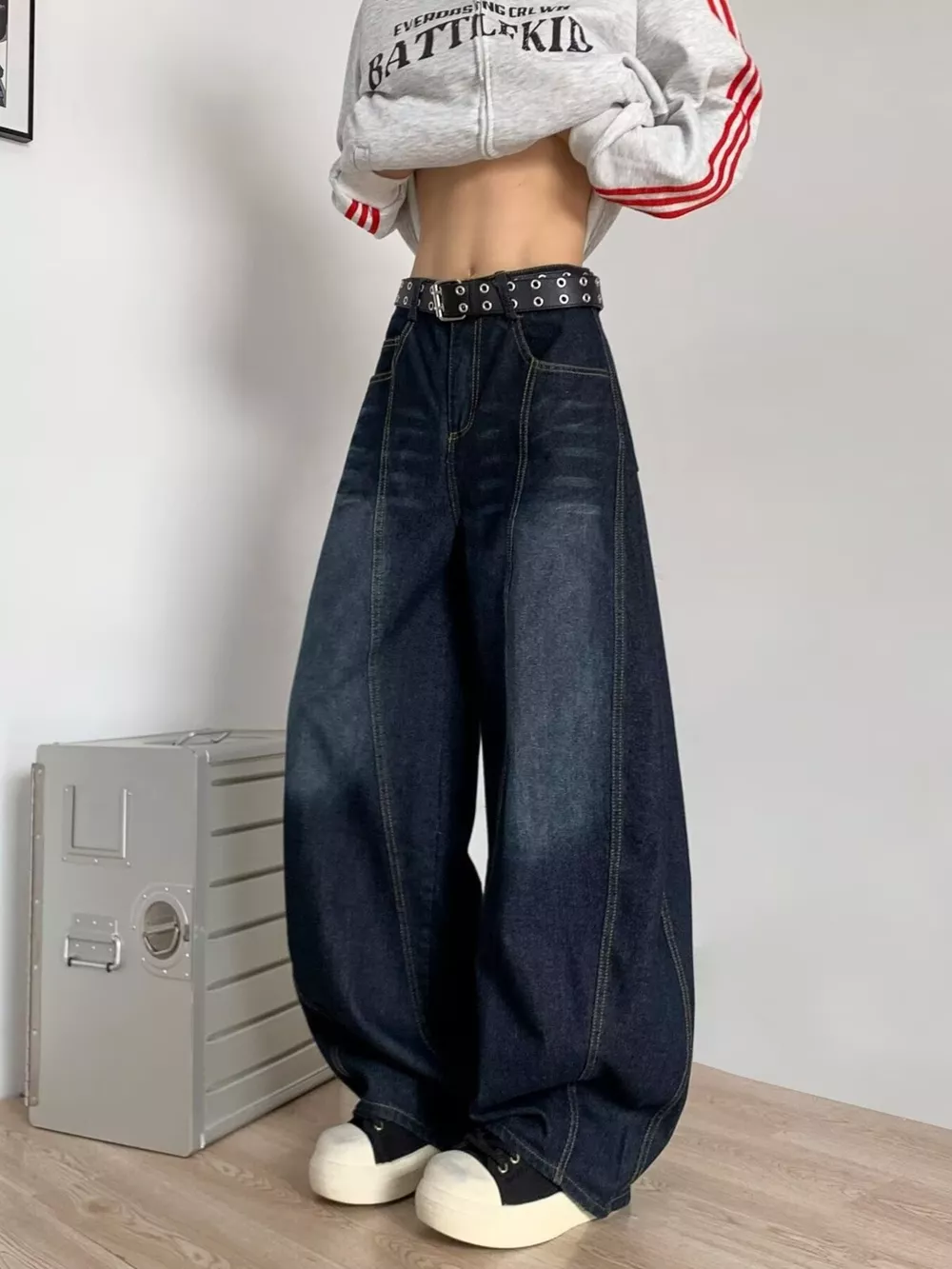 Men's Full Size Wide Leg Barrel Jeans Plus Size, image 3