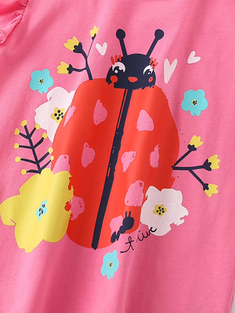 Children's Ladybug Graphic Ruffle Sleeve T-Shirt, image 3