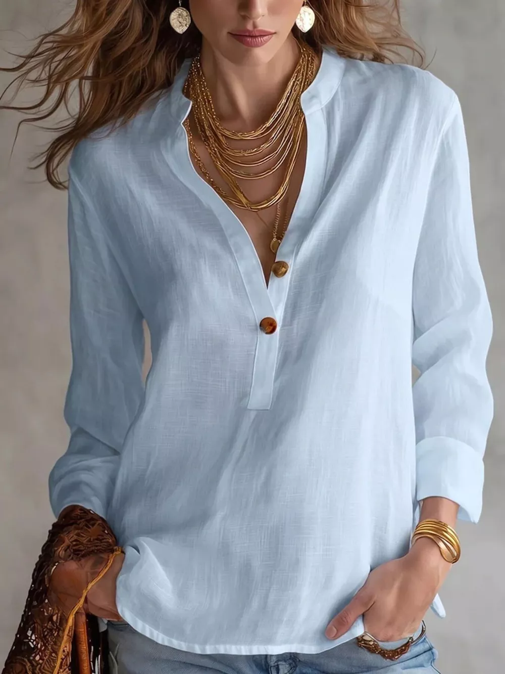Button Detail Long Sleeve Shirt, image 3