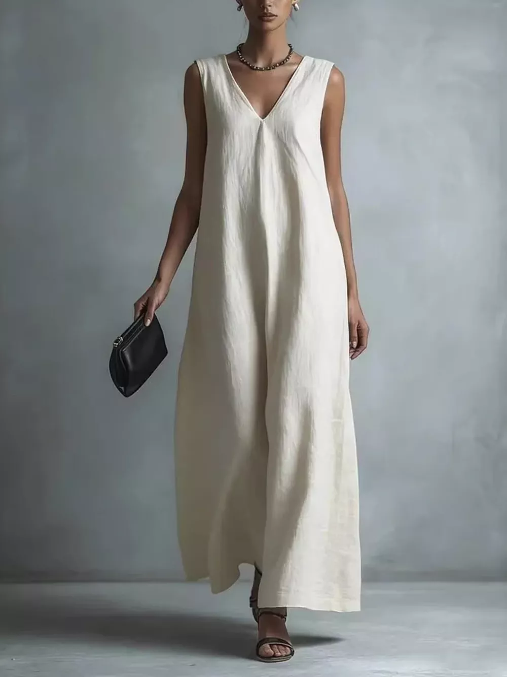 Full Size V-Neck Sleeveless Maxi Dress Plus Size