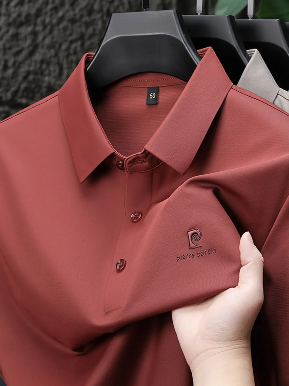 Men's Plus Size Button Detail Short Sleeve Polo, image 8