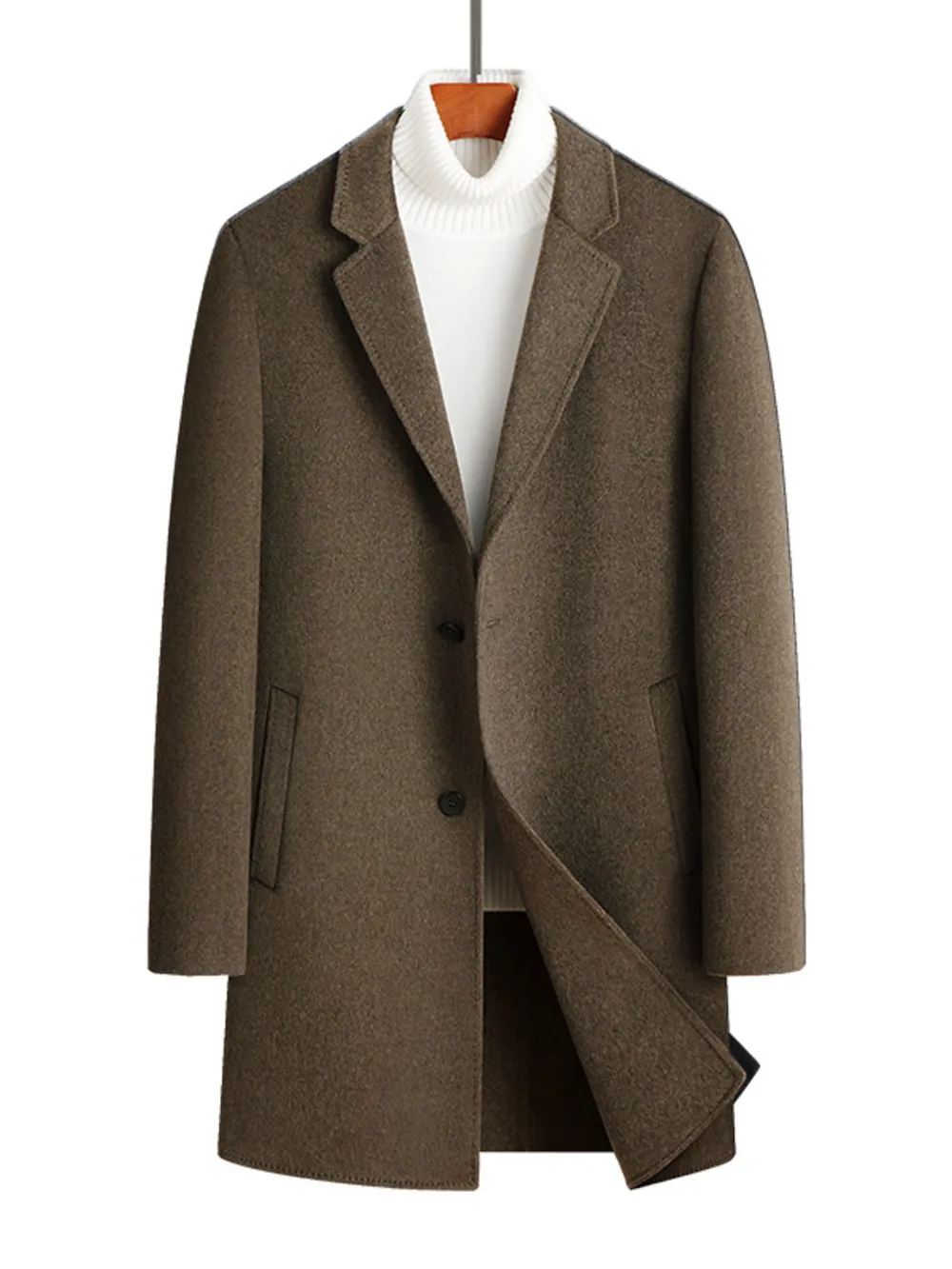 Men's Plus Size Button Up Long Sleeve Coat, image 5
