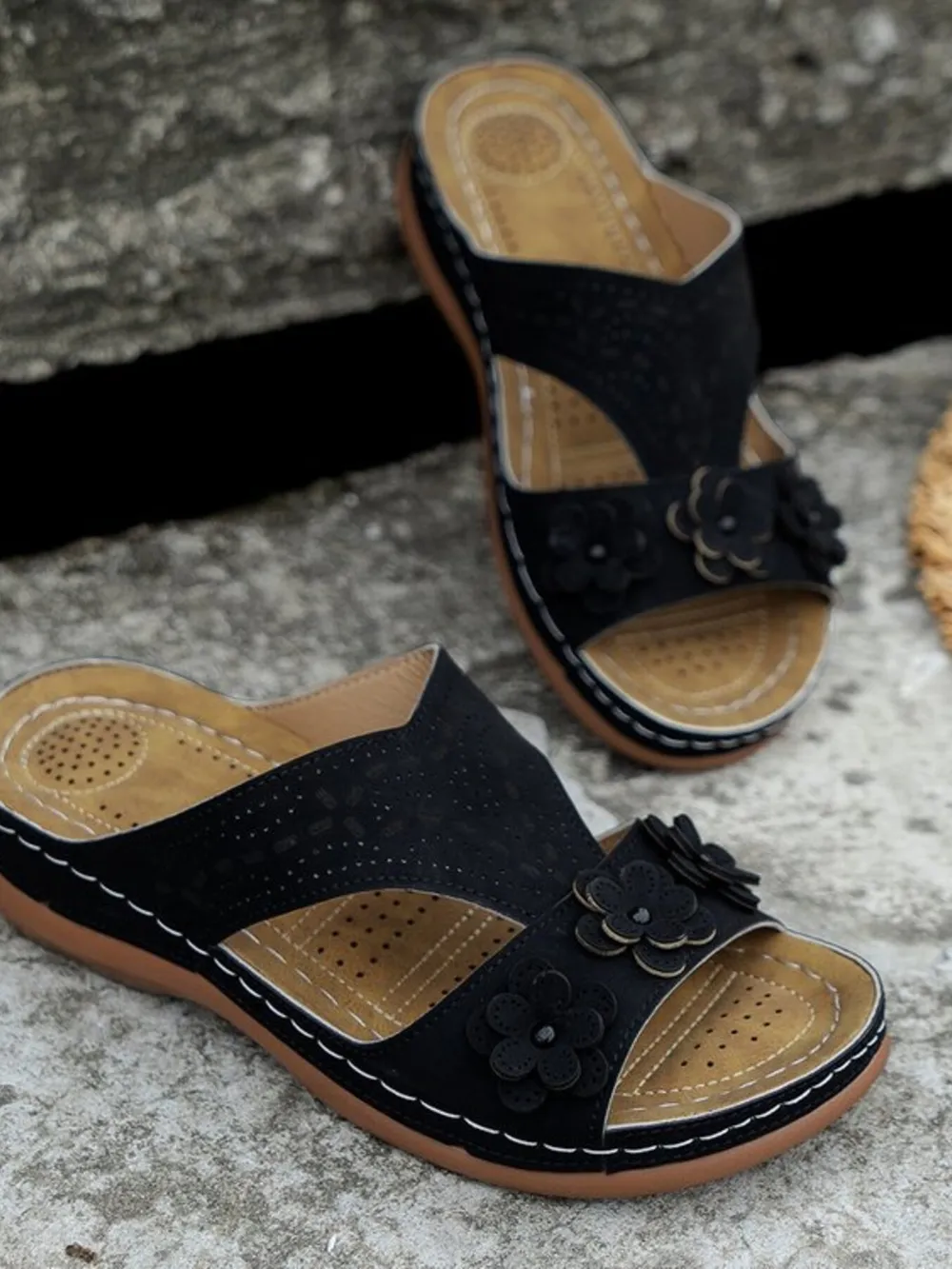 Cutout Flower Open Toe Sandals, image 5