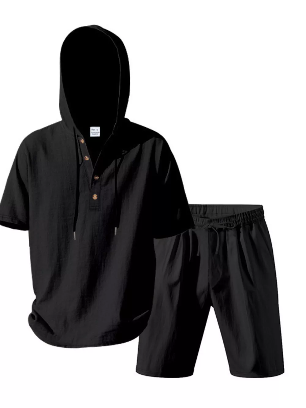 Men's Full Size Casual Short Sleeve Hooded Top & Shorts Set Plus Size, image 9